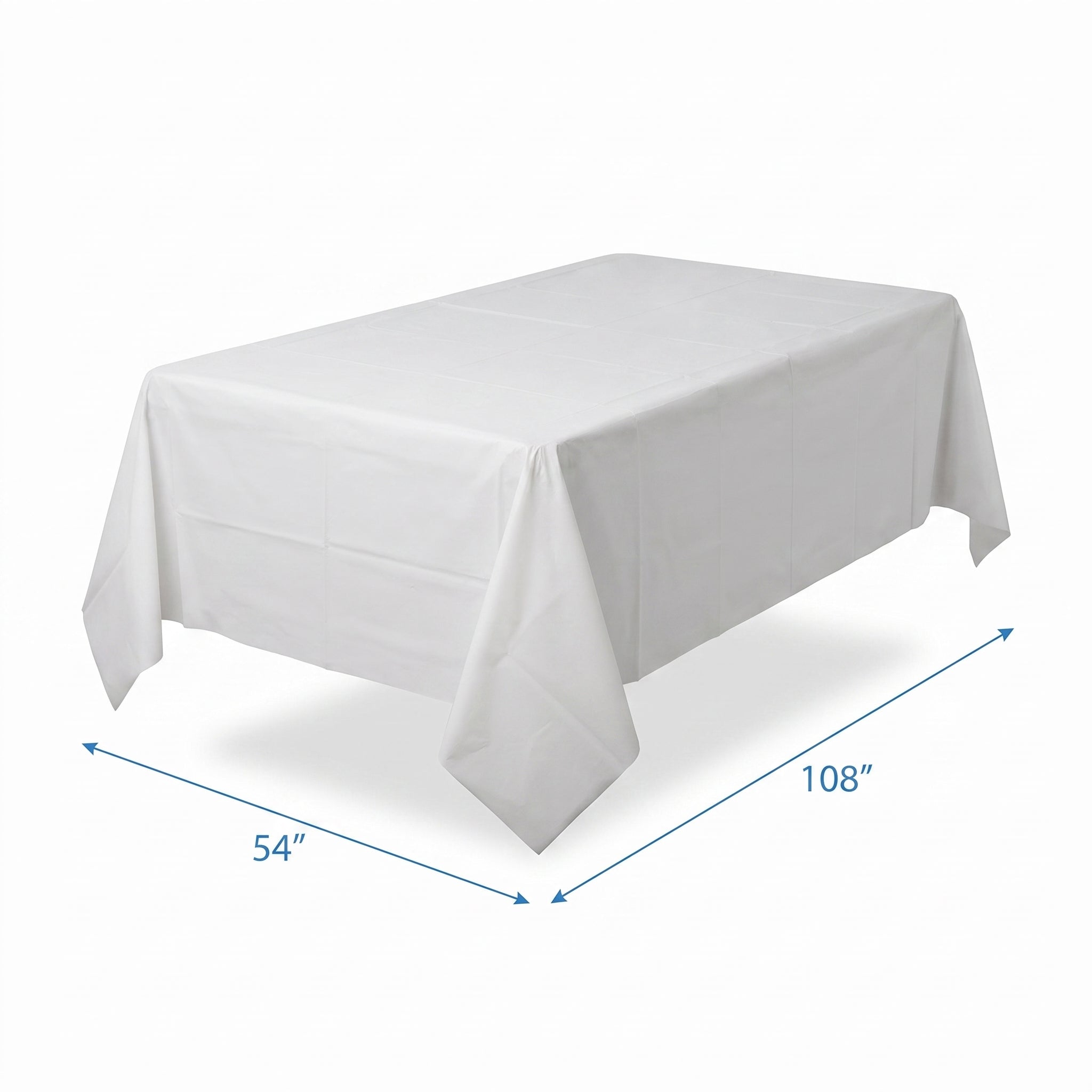 Classic White Plastic Table Cover - 54" x 108"