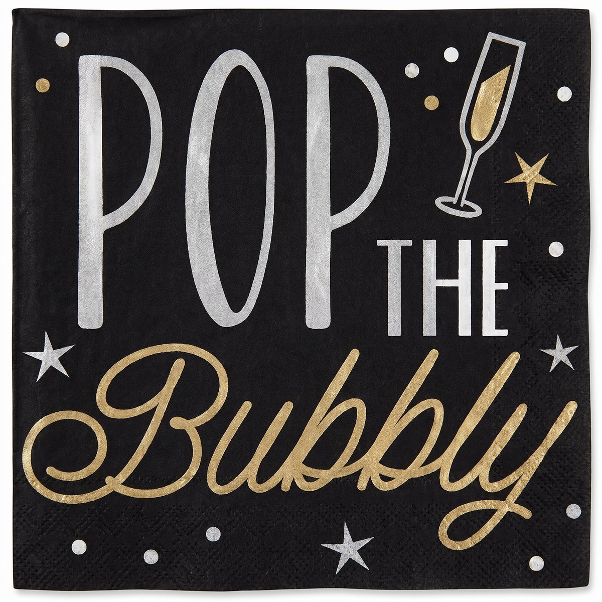 Pop the Bubbly New Year's Eve Beverage Napkins - 5 In. X 5 In.