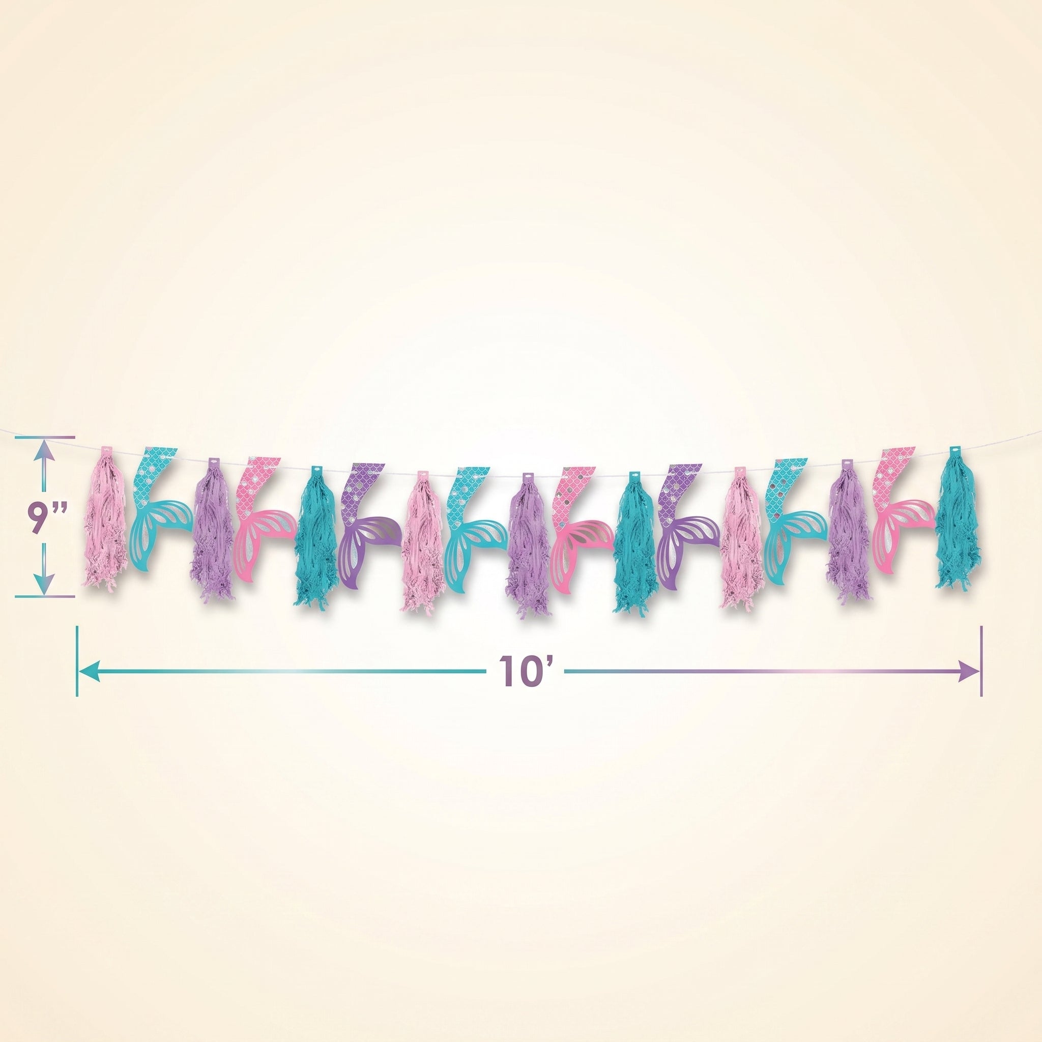 Shimmering Mermaid Tassel Garland - 10 ft