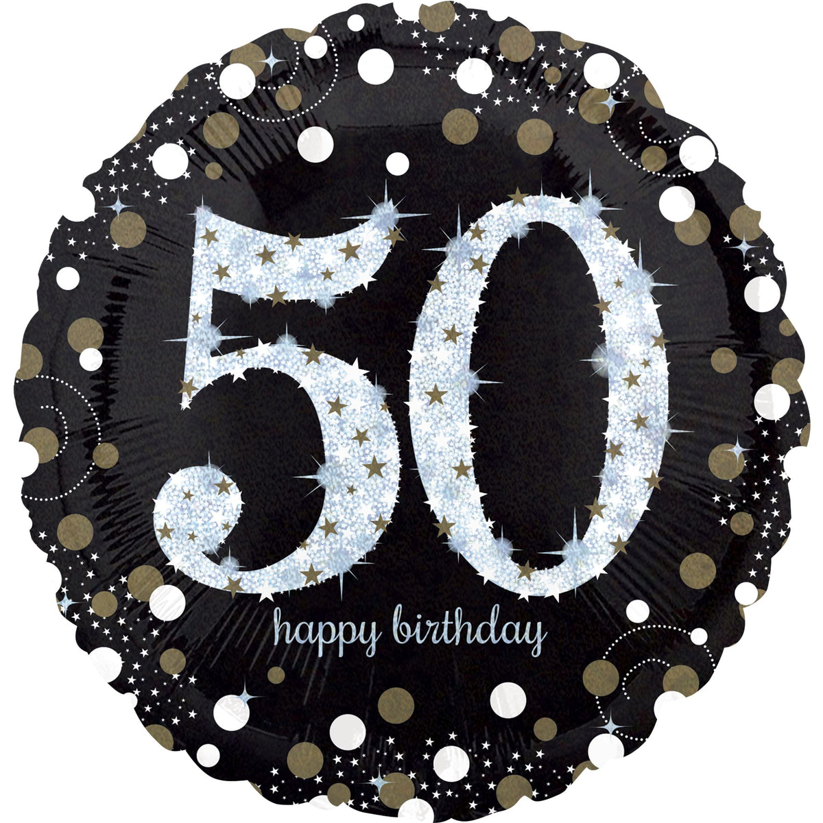 Sparkling 50th Birthday Mylar Balloon - 18 Inch