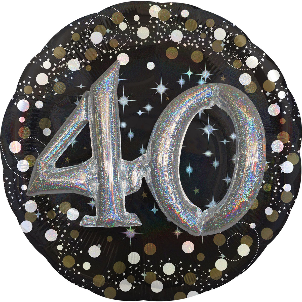 Sparkling 40th Birthday Metallic Balloon