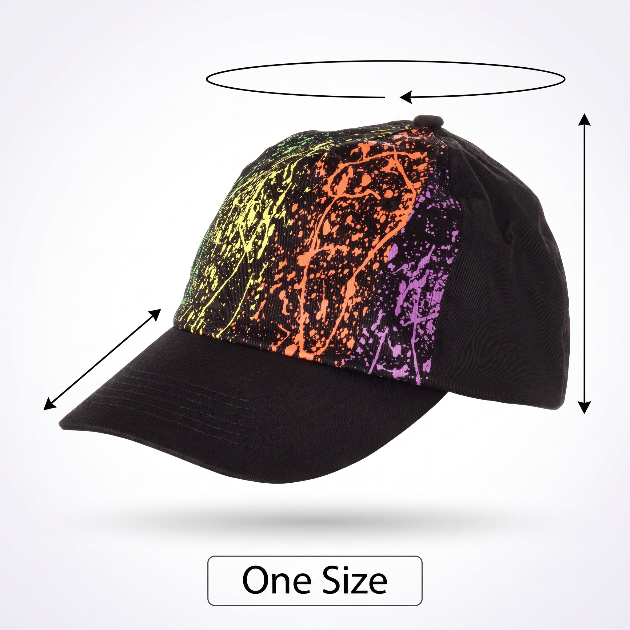 Neon Splash Baseball Cap - Vibrant Team Spirit Accessory
