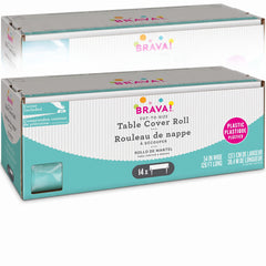 Robins Egg Blue Plastic Table Cover Roll with Slide Cutter, 40" x 126-ft