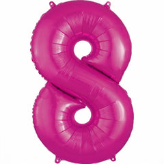 Pink Number "8" SuperShape Foil Balloon | 34"