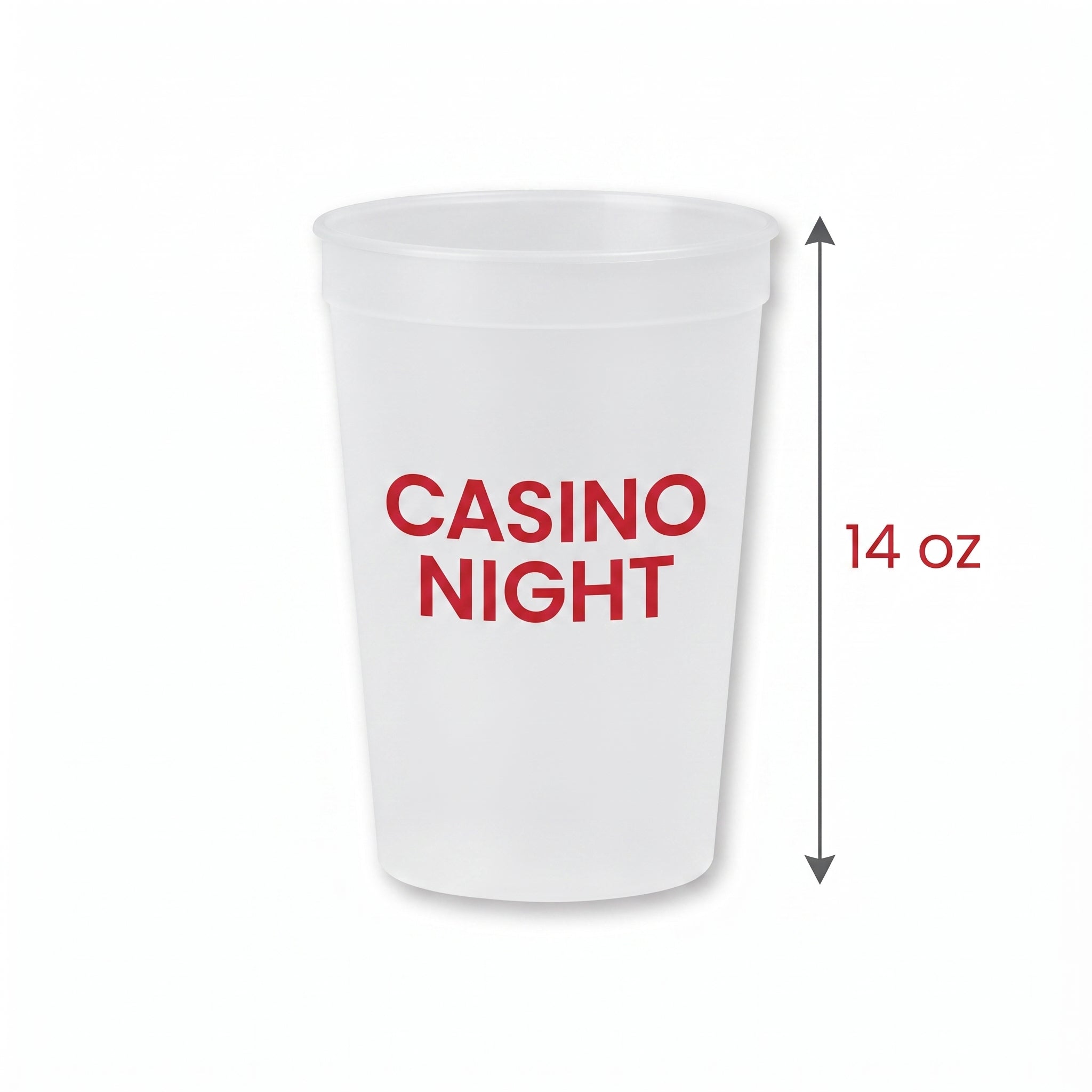 Roll the Dice Casino Frosted Stadium Cups - 14oz, 8-Pack