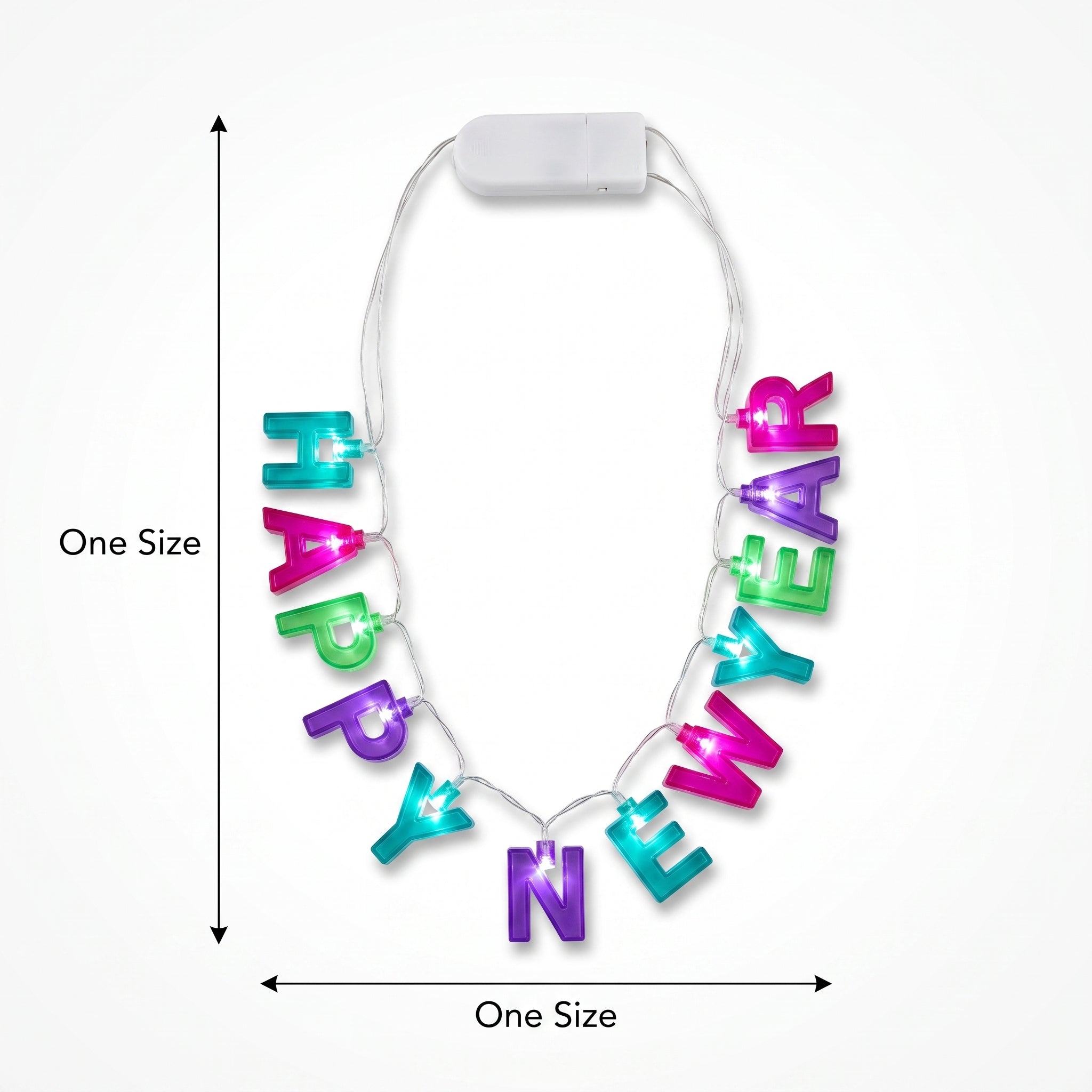 Starlight "Happy New Year" Colorful LED Light-Up Necklace