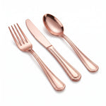 Premium Rose Gold Plastic Cutlery Set - 32 Count