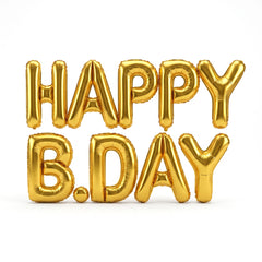Gold Foil "Happy B-Day" Air-Filled Balloon