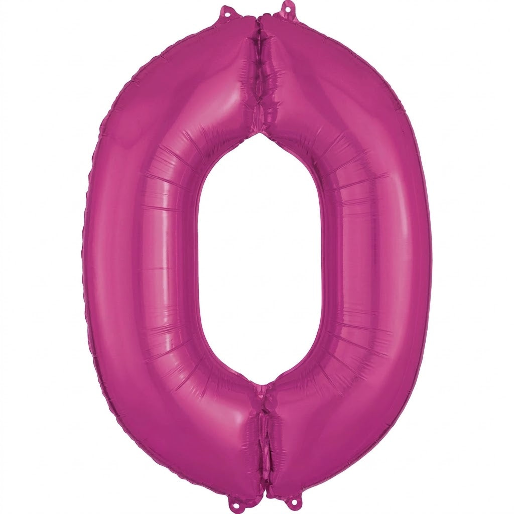 Pink Number "0" SuperShape Foil Balloon | 34"