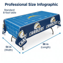 Los Angeles Chargers Plastic Table Cover - 54" x 96"