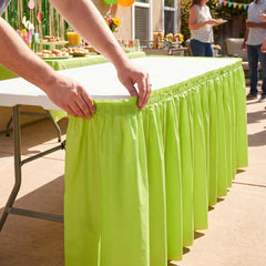 Kiwi Green Plastic Table Skirt - 54" x 126