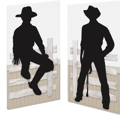 Cowboy Silhouette Scene Setter Wall Decorations - 2 Pack