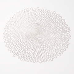 Elegant Blossom Vinyl Placemat with Metallic Finish, 15.5-Inch