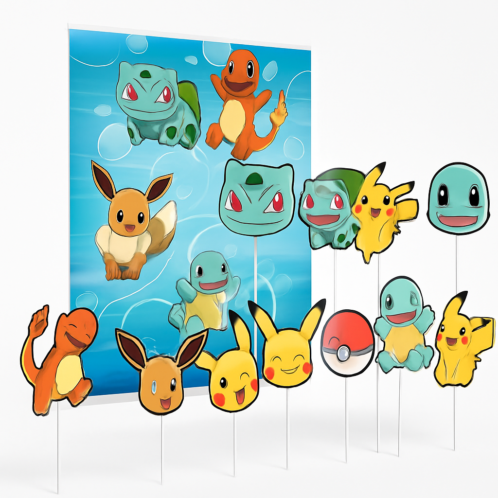 Pokemon Classic Scene Setter Kit with Photo Props for Birthday Parties