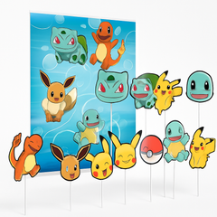 Pokemon Classic Scene Setter Kit with Photo Props for Birthday Parties