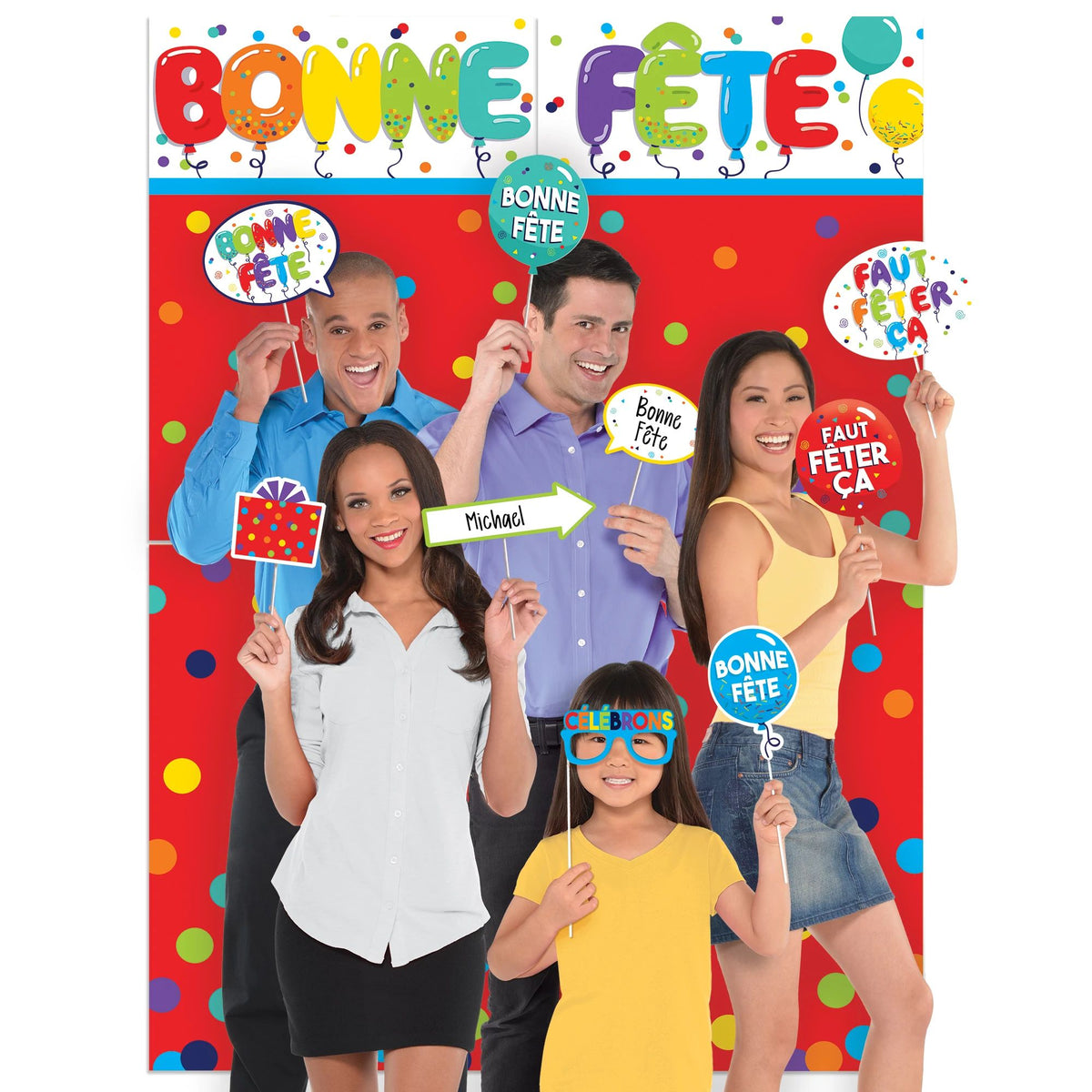 Colorful "Bonne Fete" Scene Setter Kit with Props