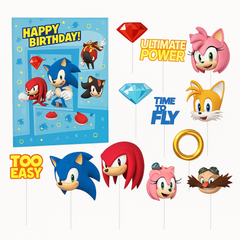 Sonic the Hedgehog Scene Setter with Photo Booth Props for Kids' Birthday Parties