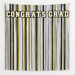 "Congrats Grad" Metallic Fringe Backdrop Set with Banner