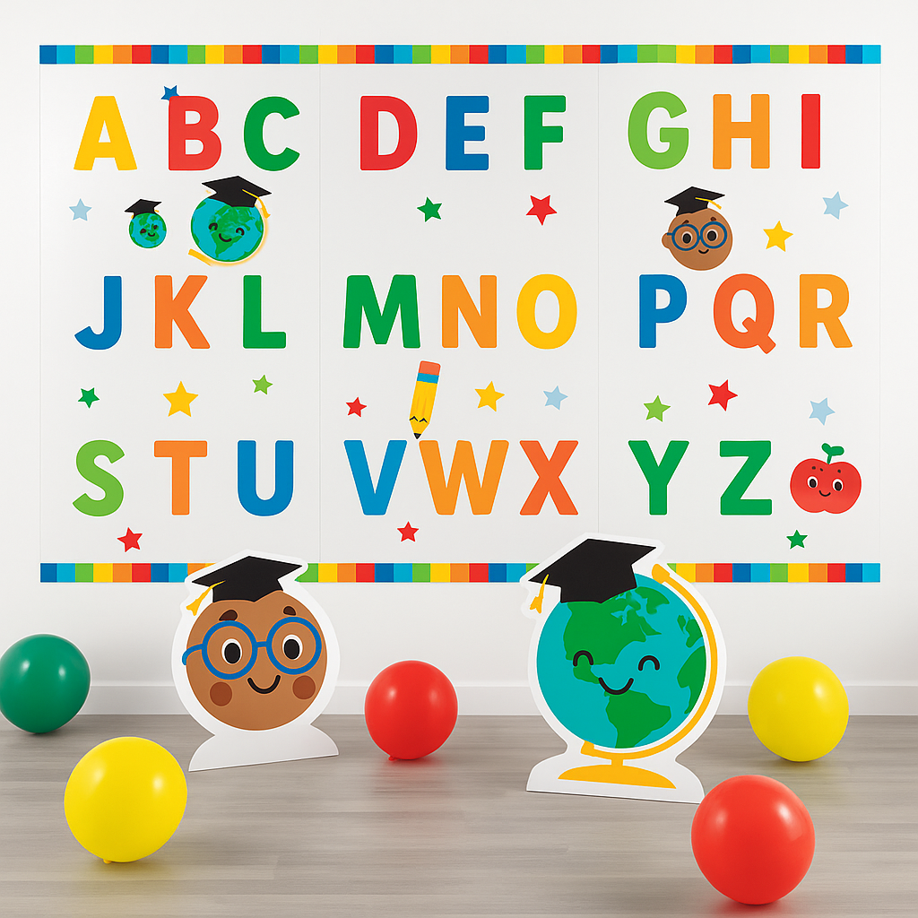 Vibrant Graduation Alphabet Scene Setter Kit
