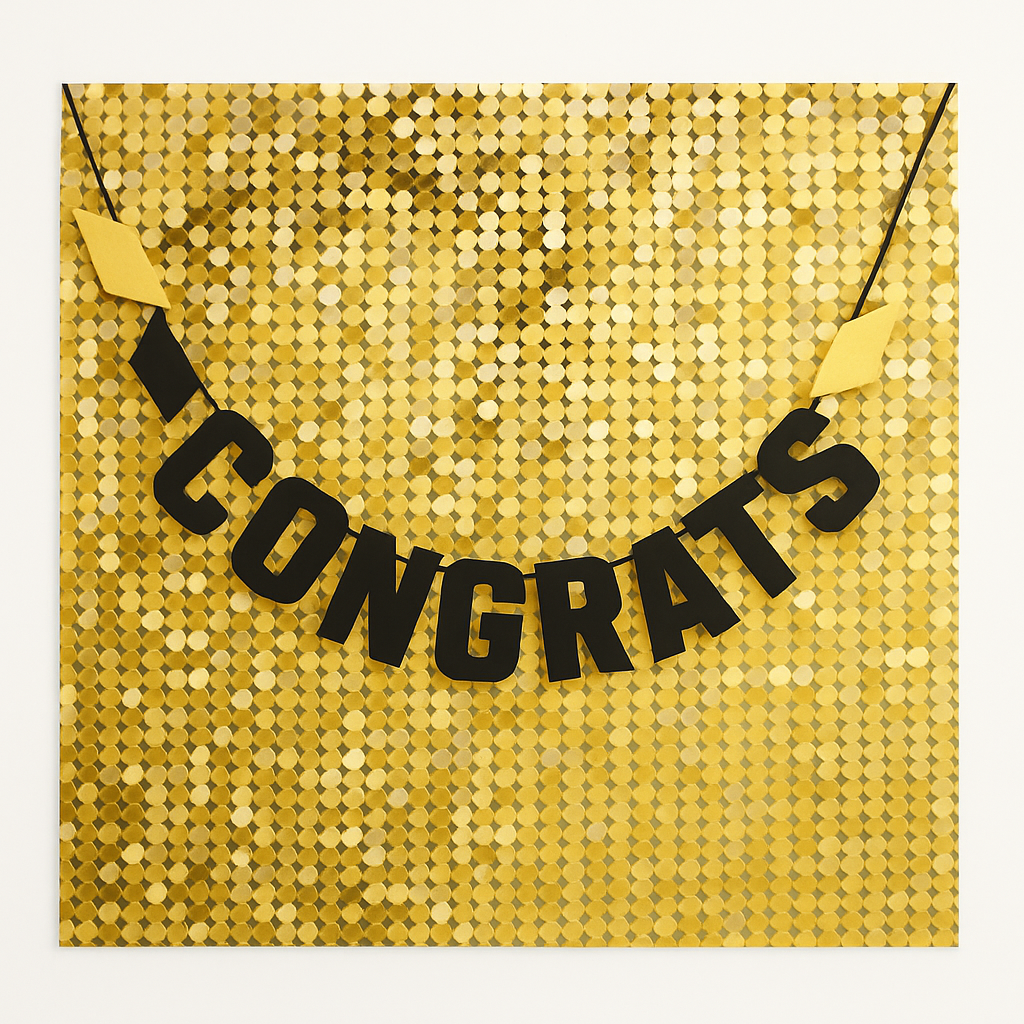 Metallic Grad Celebration Backdrop Set
