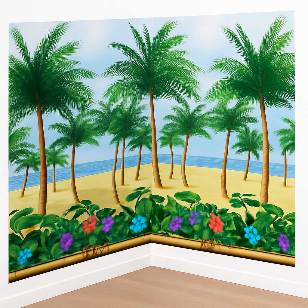 Tropical Paradise Palm Tree Room Roll - 40 ft
