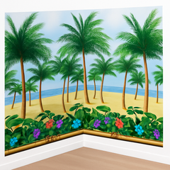 Tropical Paradise Palm Tree Room Roll - 40 ft
