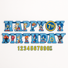 Sonic the Hedgehog Birthday Banner - Customizable Age