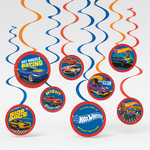 Hot Wheels Swirl Hanging Decorations - 12 Pack