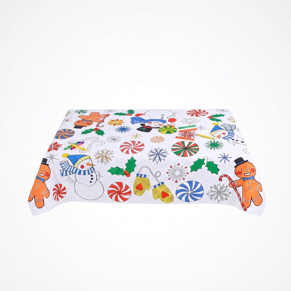 Peppermint Wonderland Christmas Coloring Table Cover