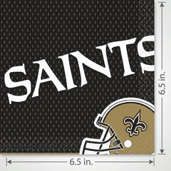 New Orleans Saints Lunch Napkins - NFL Party Supplies with Team Helmet Design, 6.5 In Paper Napkins for Tailgates, Game Day, Birthdays