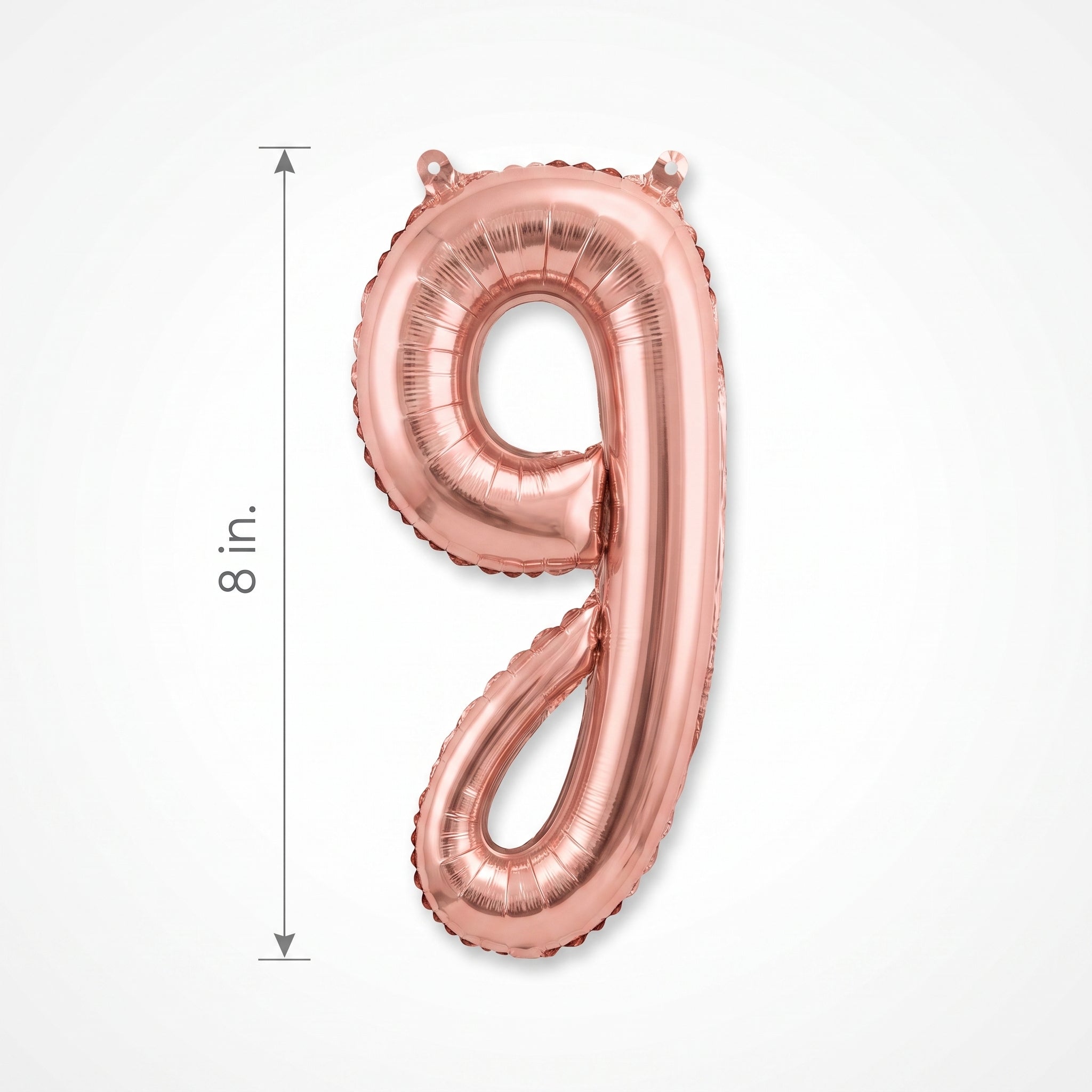 Rose Gold Script Letter Balloon - 8-Inch Air-Filled Foil Decoration
