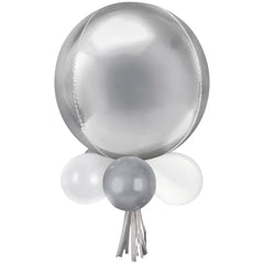 Elegant Silver Balloon Chandelier Kit - Foil and Latex Design