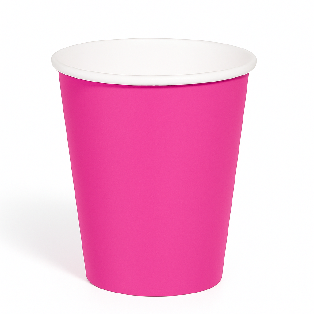 Bright Pink 9oz Paper Cups