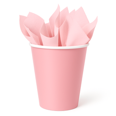 New Pink 9oz Paper Cups - Solid Color Collection