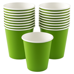 Kiwi Green 9oz Paper Cups - Solid Color Collection
