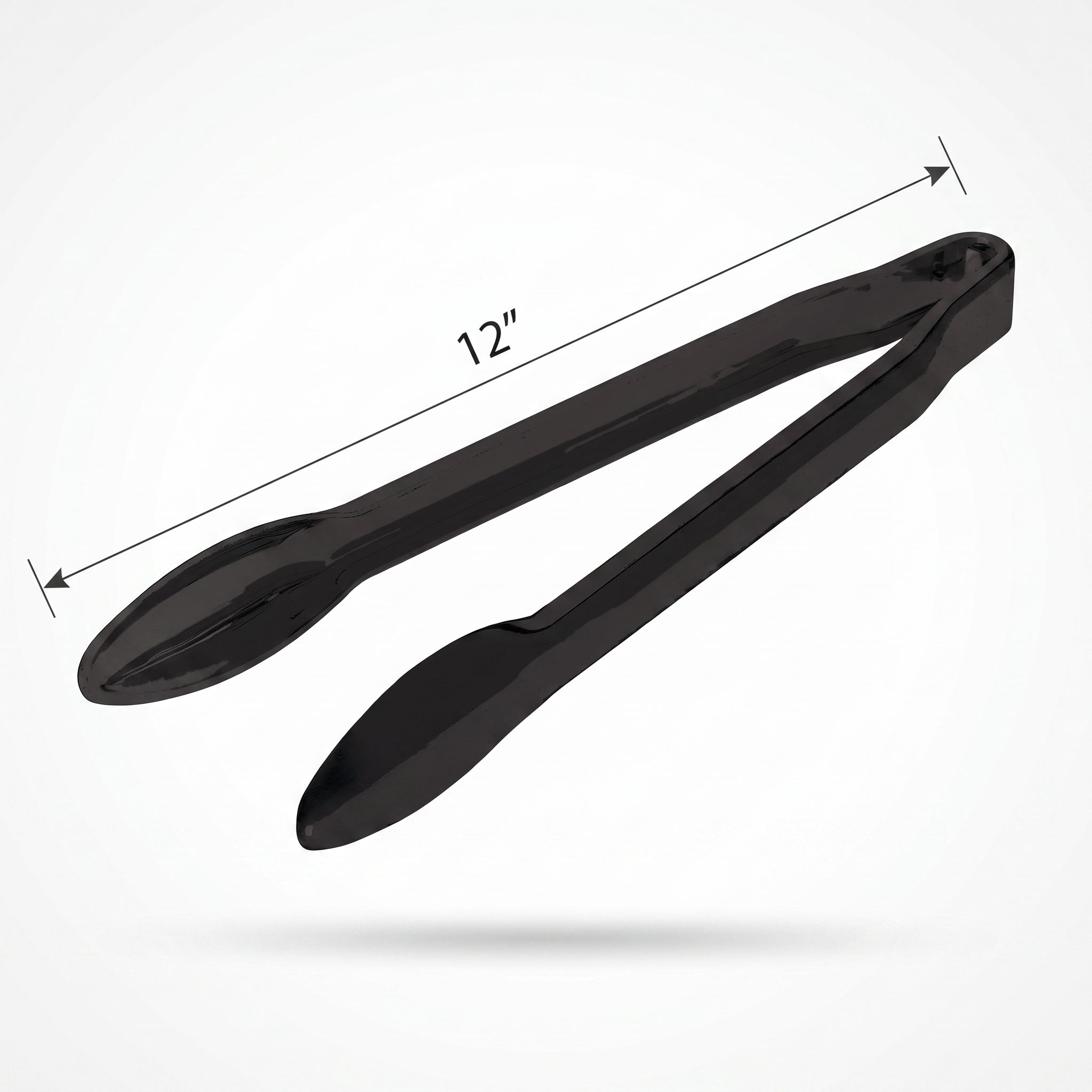 Black Plastic Serving Tongs - 12"