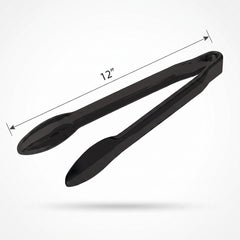 Black Plastic Serving Tongs - 12"