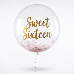 Sweet 16 Confetti Latex Balloon - 24"
