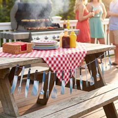 Summer BBQ Utensil Hanging Banner, 7.5 ft
