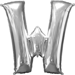 Silver Foil Letter "W" Balloon