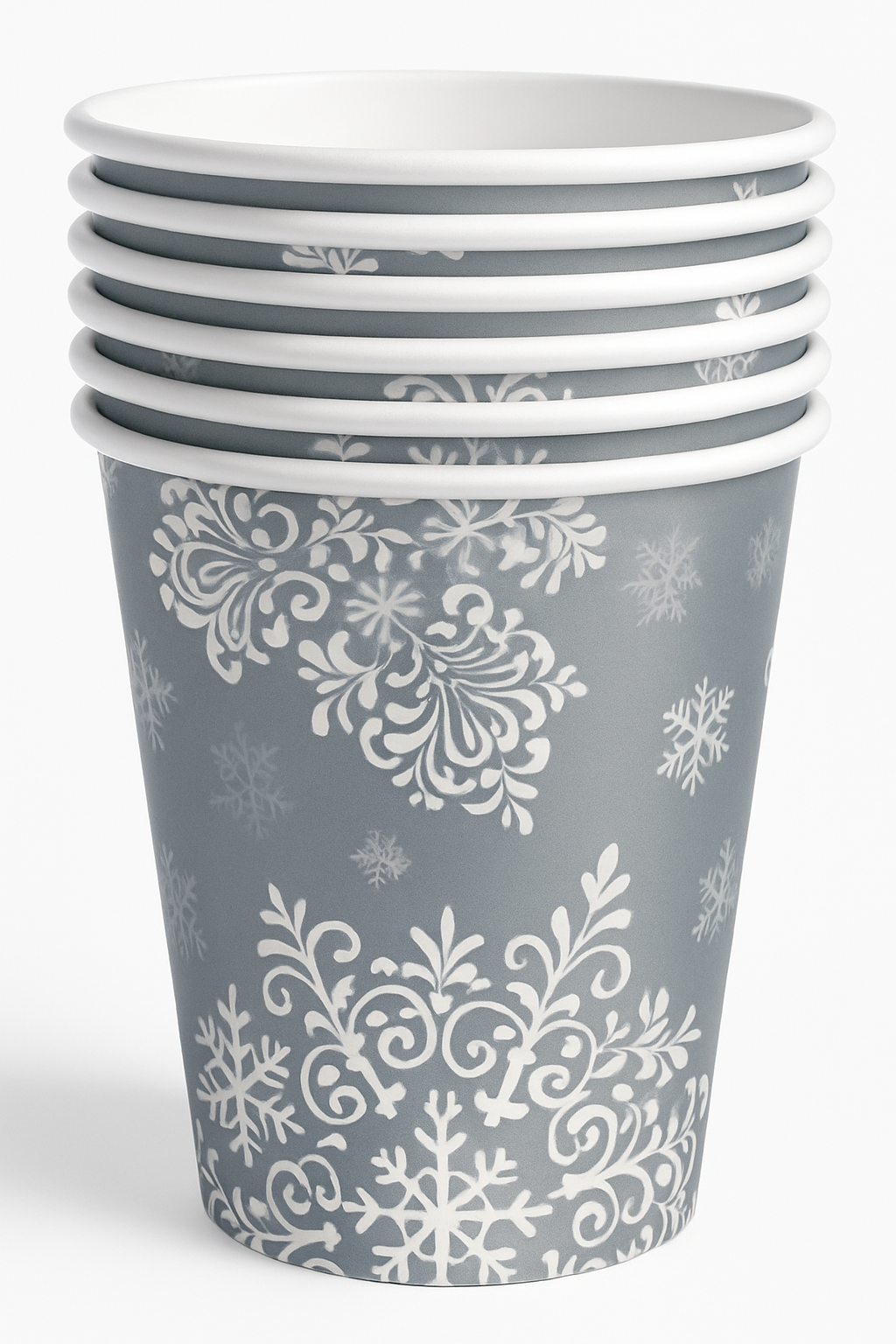 Shining Season 9 oz Paper Cups ‚Äì Festive Snowflake Design, 50 Pack