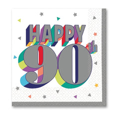 Here's to 90 Birthday Beverage Napkins - 16 Pack - 5 In. X 5 In.