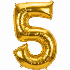 50-Inch Gold Number 5 Foil Balloon