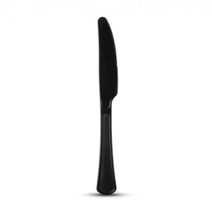 Jet Black Plastic Knives - Solid Color Cutlery - 7.5 in.