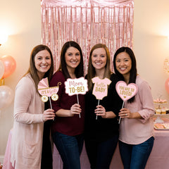 Glitter Pink & Gold Baby Shower Photo Booth Props Set, 21-Piece