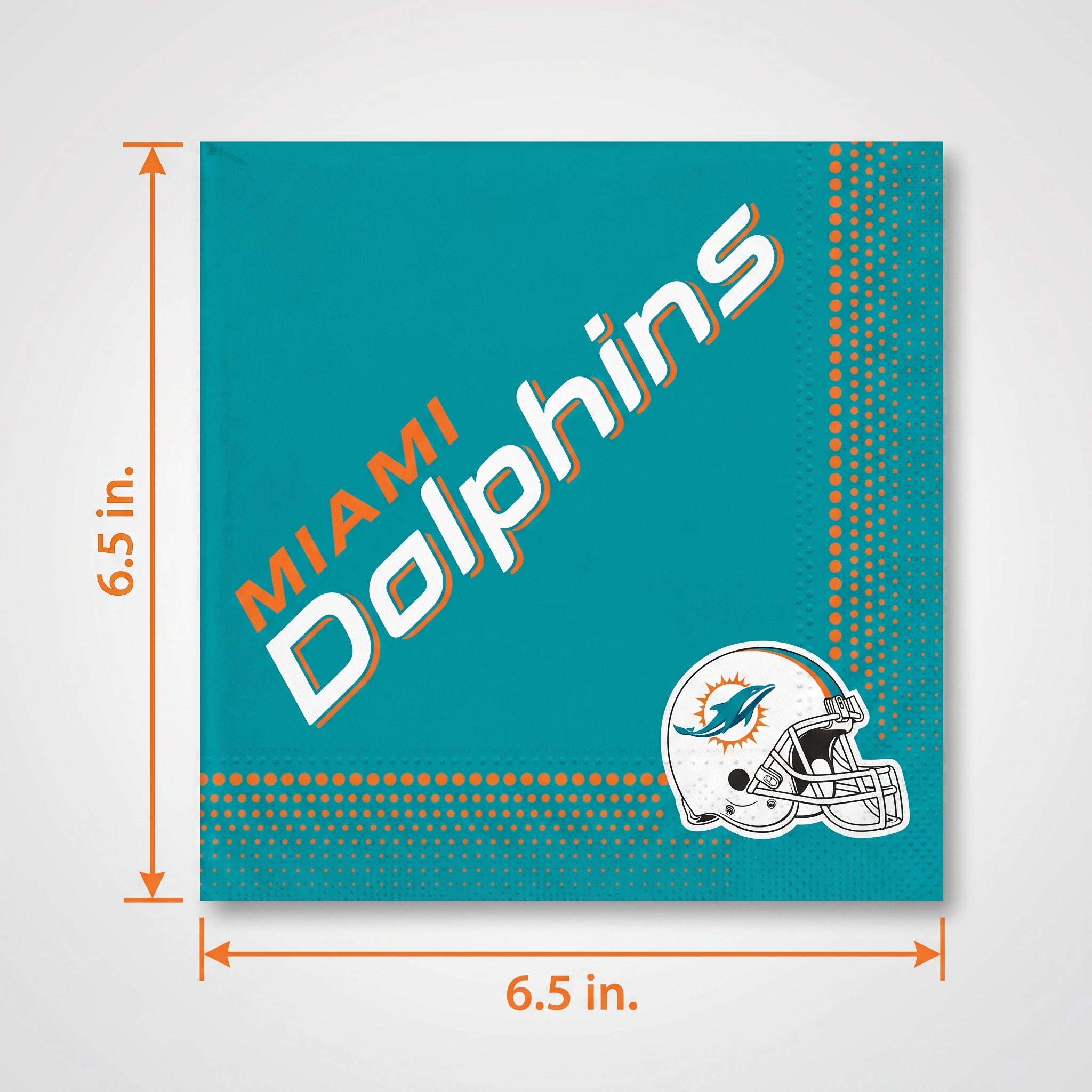 Miami Dolphins NFL Luncheon Napkins - 6.5 In. x 6.5 In.