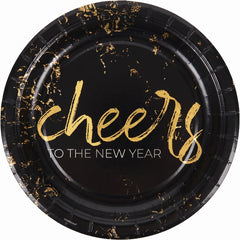 "Cheers To The New Year" 6.75-Inch Round Paper Plates - 20 Pack
