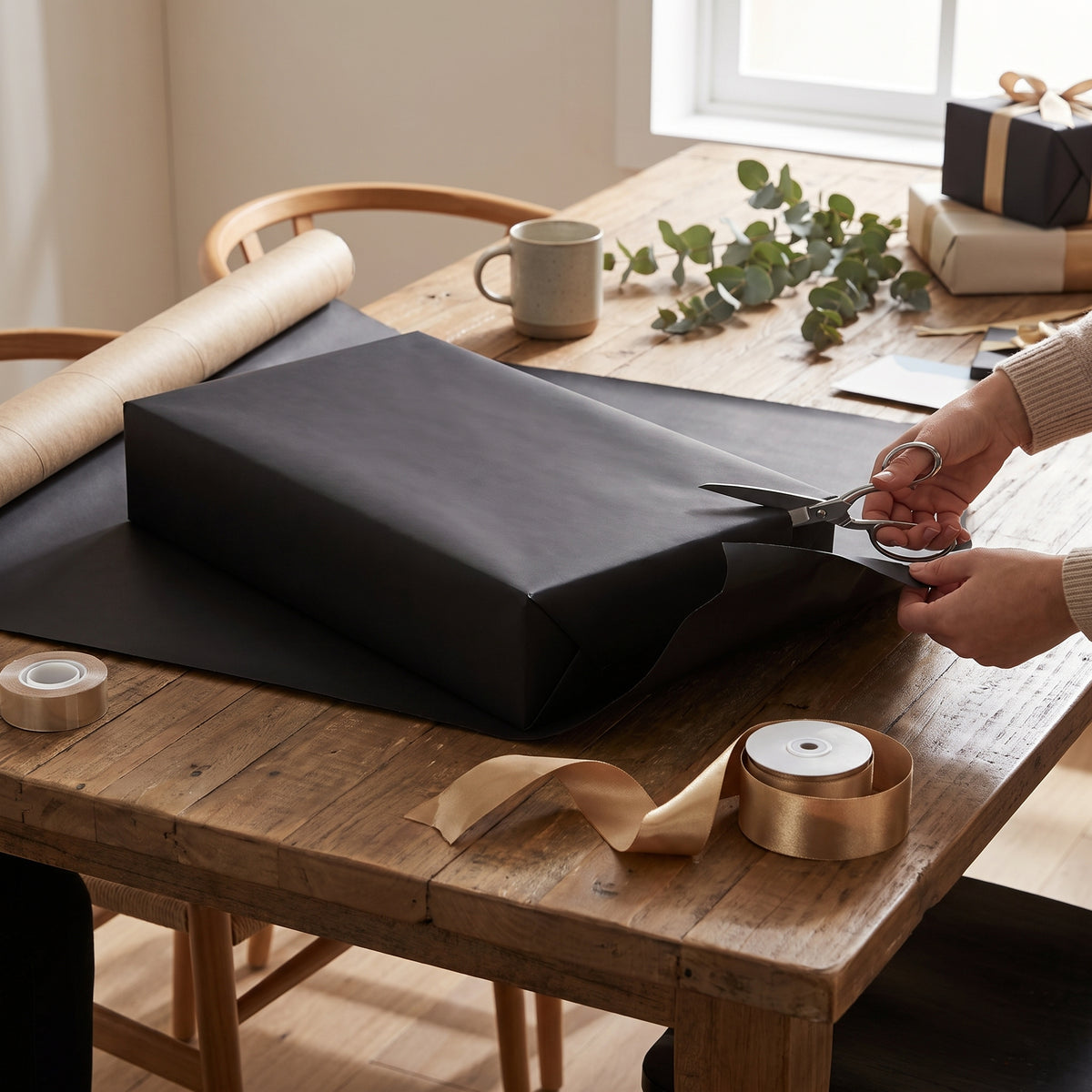 Jumbo Jet Black Gift Wrap Roll - 40 sq. ft.