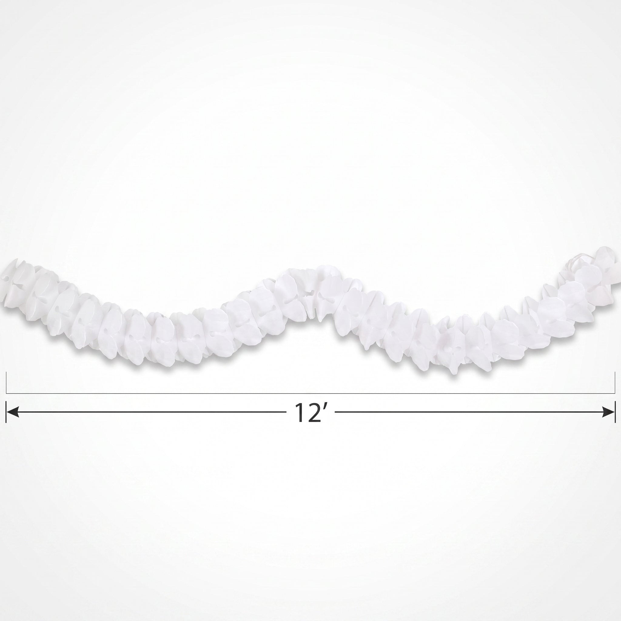 Frosty White Tissue Paper Garland - 12 ft