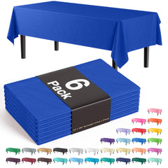 Premium Dark Blue Plastic Table Covers | 6 Pack